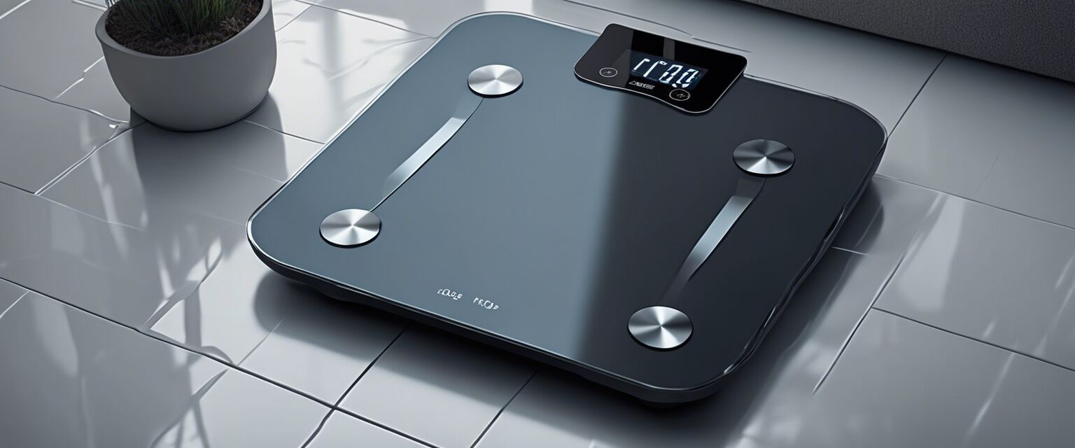 Smart scale displaying body metrics