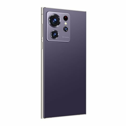 Purple smartphone with triple camera setup